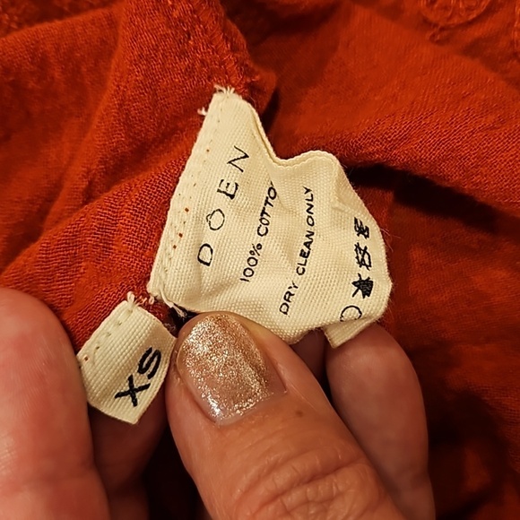 💕DOEN💕 Source Embroidered Gauze Top ~ Rust Burnt Orange XS *MissingTassle* - Picture 13 of 14